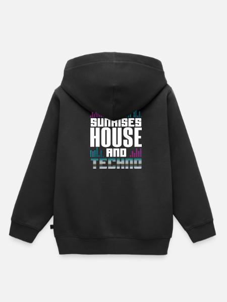 Sunrises House And Techno Lover - Kinder Premium Organic Hoodie - Schwarz