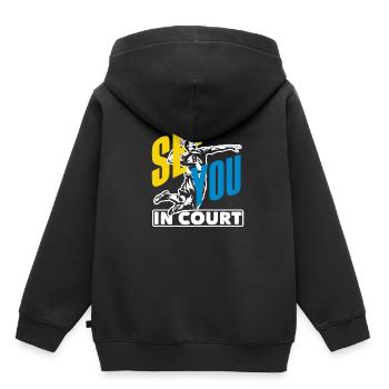 Volleyball Sieht Man Sich Auf Dem Spielfeld - Kinder Premium Organic Hoodie - Schwarz - Hinten - AI Model Kid Male (0cm)