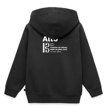 Alto Lexique Alto Définition Viola - Sweat Premium à capuche enfant bio - noir - Dos - AI Model Kid Male (0cm)
