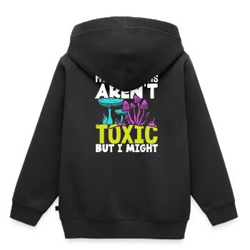 Meine Pilze Sind Nicht Giftig - Kinder Premium Organic Hoodie - Schwarz - Hinten - AI Model Kid Male (0cm)