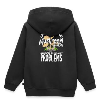 Mushroom Picker Lust Ignore Problems - Kids Premium Organic Hoodie - black - Back - AI Model Kid Male (0cm)