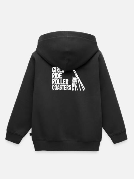 Mädchen Fahren Achterbahnen - Kinder Premium Organic Hoodie - Schwarz