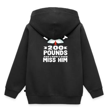 Ich Habe 200 Pfund Verloren Vermisse Ihn Nicht - Kinder Premium Organic Hoodie - Schwarz - Hinten - AI Model Kid Male (0cm)