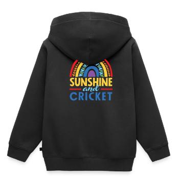 Sonnenstrahlen Und Cricketspieler - Kinder Premium Organic Hoodie - Schwarz - Hinten - AI Model Kid Male (0cm)