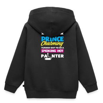 Mein Märchenprinz Ist Ein Heißer Maler - Kinder Premium Organic Hoodie - Schwarz - Hinten - AI Model Kid Male (0cm)