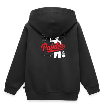 Peintre Art mural Créativité - Sweat Premium à capuche enfant bio - noir - Dos - AI Model Kid Male (0cm)