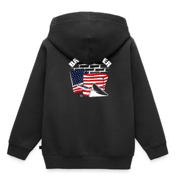 Conception du drapeau de la fierté américaine Maurer - Sweat Premium à capuche enfant bio - noir - Dos - AI Model Kid Male (0cm)