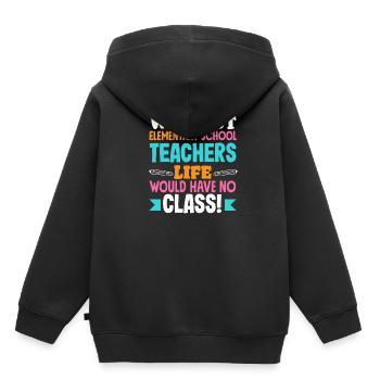 Instituteur sans enseignant Vie sans classe - Sweat Premium à capuche enfant bio - noir - Dos - AI Model Kid Male (0cm)
