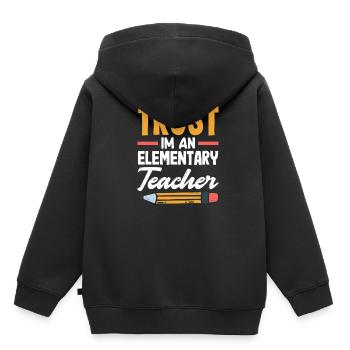 Confiance de l’enseignant du primaire Je suis un enseignant du primaire - Sweat Premium à capuche enfant bio - noir - Dos - AI Model Kid Male (0cm)