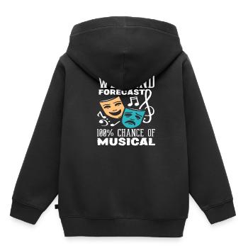 Musical Lover: Wochenende Prognose Musical - Kinder Premium Organic Hoodie - Schwarz - Hinten - AI Model Kid Male (0cm)