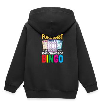 100 % de chances de prédiction de bingo - Sweat Premium à capuche enfant bio - noir - Dos - AI Model Kid Male (0cm)