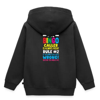 Bingo Ansager Hat Immer Recht Design - Kinder Premium Organic Hoodie - Schwarz - Hinten - AI Model Kid Male (0cm)