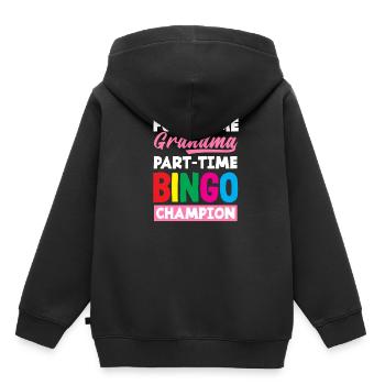 Full Time Granny Part Time Bingo Champion - Kids Premium Organic Hoodie - black - Back - AI Model Kid Male (0cm)