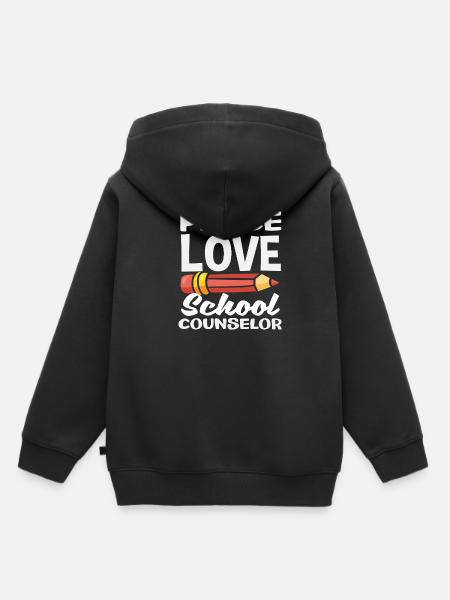 Frieden Liebe Schulberater Kunstwerk - Kinder Premium Organic Hoodie - Schwarz