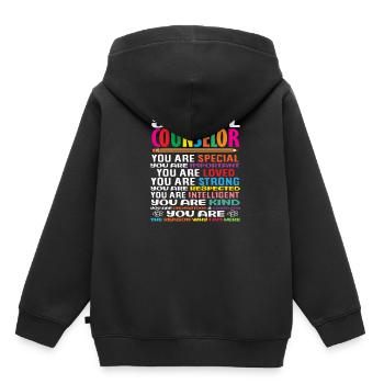 Schulberater Du Bist Besonders Geliebt - Kinder Premium Organic Hoodie - Schwarz - Hinten - AI Model Kid Male (0cm)