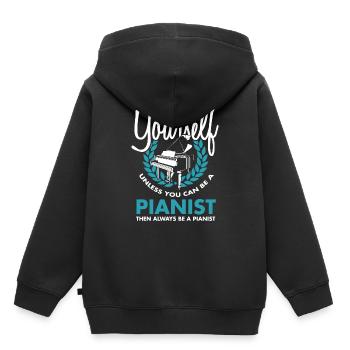 Piano Piano Pianist Music Instrument Gift - Kids Premium Organic Hoodie - black - Back - AI Model Kid Male (0cm)
