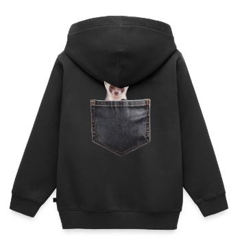 Wiesel - Kinder Premium Organic Hoodie - Schwarz - Hinten - AI Model Kid Male (0cm)