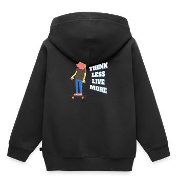 Pensez moins vivez plus - Sweat Premium à capuche enfant bio - noir - Dos - AI Model Kid Male (0cm)