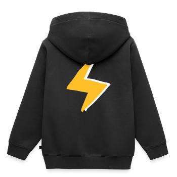 Flash avec des super pouvoirs - Costume - Sweat Premium à capuche enfant bio - noir - Dos - AI Model Kid Male (0cm)