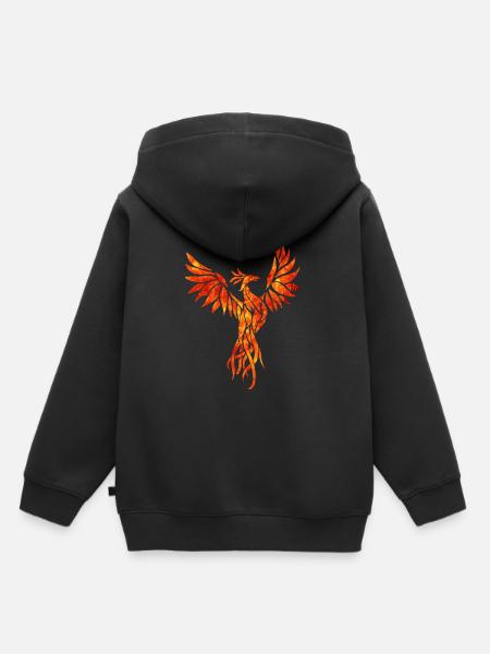 fire phoenix - Sweat Premium à capuche enfant bio - noir