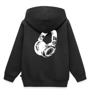 DJ Headset - Kinder Premium Organic Hoodie - Schwarz - Hinten - AI Model Kid Male (0cm)