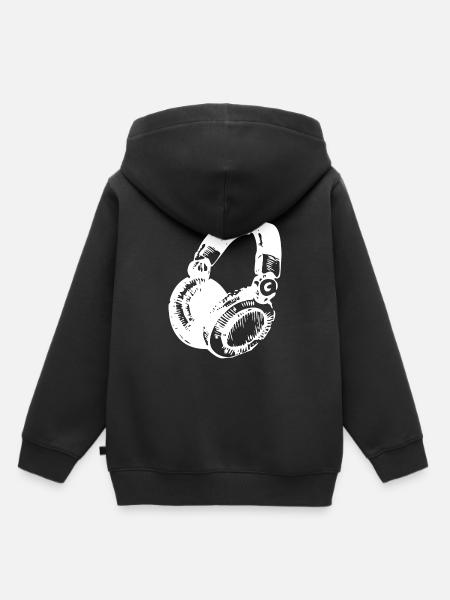 DJ Headset - Kinder Premium Organic Hoodie - Schwarz