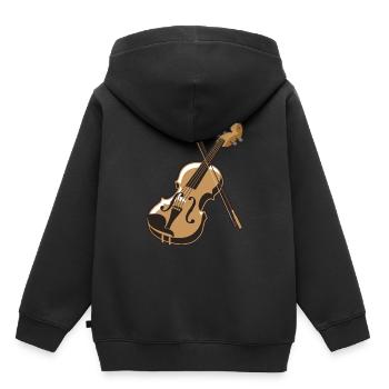 Violon violon - Sweat Premium à capuche enfant bio - noir - Dos - AI Model Kid Male (0cm)