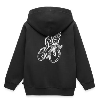 Radsport - Kinder Premium Organic Hoodie - Schwarz - Hinten - AI Model Kid Male (0cm)