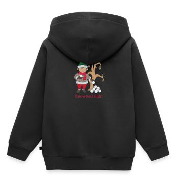 Boule de neige Boule de neige d'hiver Lutte Flake - Sweat Premium à capuche enfant bio - noir - Dos - AI Model Kid Male (0cm)