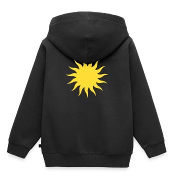 Sonne - Kinder Premium Organic Hoodie - Schwarz - Hinten - AI Model Kid Male (0cm)
