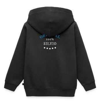 Original 100% Silvio, Geschenk, Namen - Kinder Premium Organic Hoodie - Schwarz - Hinten - AI Model Kid Male (0cm)