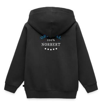 Original 100% Norbert, Geschenk, Namen - Kinder Premium Organic Hoodie - Schwarz - Hinten - AI Model Kid Male (0cm)