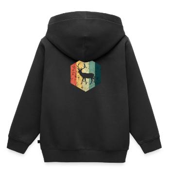 Hirsch - Kinder Premium Organic Hoodie - Schwarz - Hinten - AI Model Kid Male (0cm)