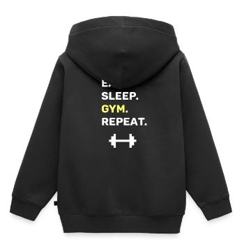 Gym - Kids Premium Organic Hoodie - black - Back - AI Model Kid Male (0cm)