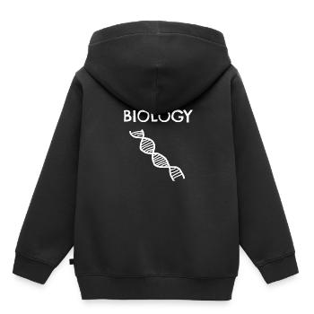 Biologie - Kinder Premium Organic Hoodie - Schwarz - Hinten - AI Model Kid Male (0cm)