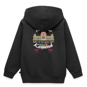 Carnaval dans la politique du cirque du Bundestag à Berlin - Sweat Premium à capuche enfant bio - noir - Dos - AI Model Kid Male (0cm)