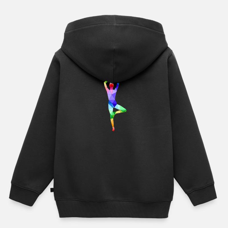 Yoga - Sweat Premium à capuche enfant bio - noir