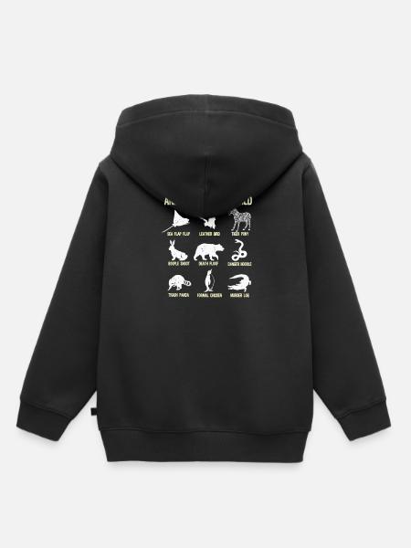 Animals of the World Funny animal name gift humor - Kids Premium Organic Hoodie - black
