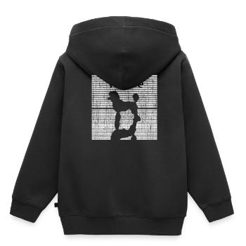 Pudel schwarz weiß - Kinder Premium Organic Hoodie - Schwarz - Hinten - AI Model Kid Male (0cm)
