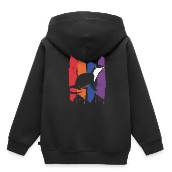 Martre Loutre - Sweat Premium à capuche enfant bio - noir - Dos - AI Model Kid Male (0cm)