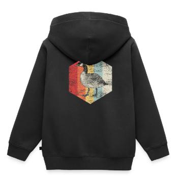 Gans - Kinder Premium Organic Hoodie - Schwarz - Hinten - AI Model Kid Male (0cm)