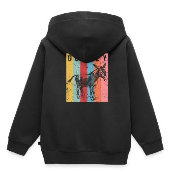 Donkey petting zoo - Kids Premium Organic Hoodie - black - Back - AI Model Kid Male (0cm)