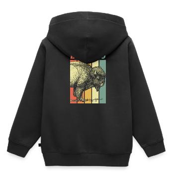 buffle - Sweat Premium à capuche enfant bio - noir - Dos - AI Model Kid Male (0cm)