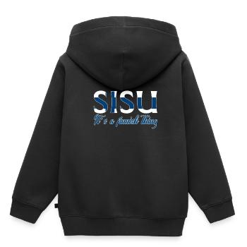 Finlande - Sweat Premium à capuche enfant bio - noir - Dos - AI Model Kid Male (0cm)