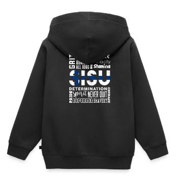 Finnland Skandinavien Kultur - Kinder Premium Organic Hoodie - Schwarz - Hinten - AI Model Kid Male (0cm)