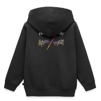 Morceau de musique de flûte - Sweat Premium à capuche enfant bio - noir - Dos - AI Model Kid Male (0cm)