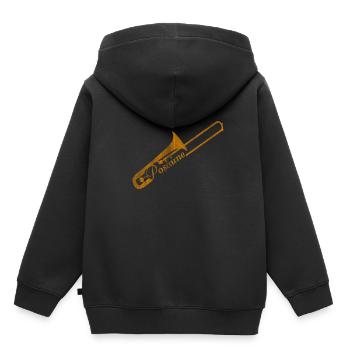 Trombone - Sweat Premium à capuche enfant bio - noir - Dos - AI Model Kid Male (0cm)