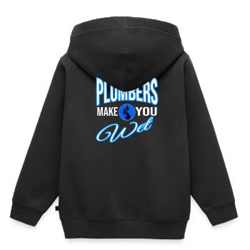 Klempner - Kinder Premium Organic Hoodie - Schwarz - Hinten - AI Model Kid Male (0cm)