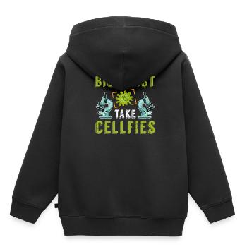 Cellules de microscope - Sweat Premium à capuche enfant bio - noir - Dos - AI Model Kid Male (0cm)