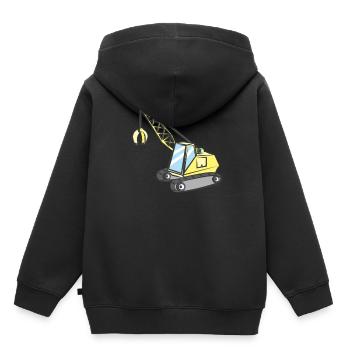 Kran mit Greifzange - Kinder Premium Organic Hoodie - Schwarz - Hinten - AI Model Kid Male (0cm)